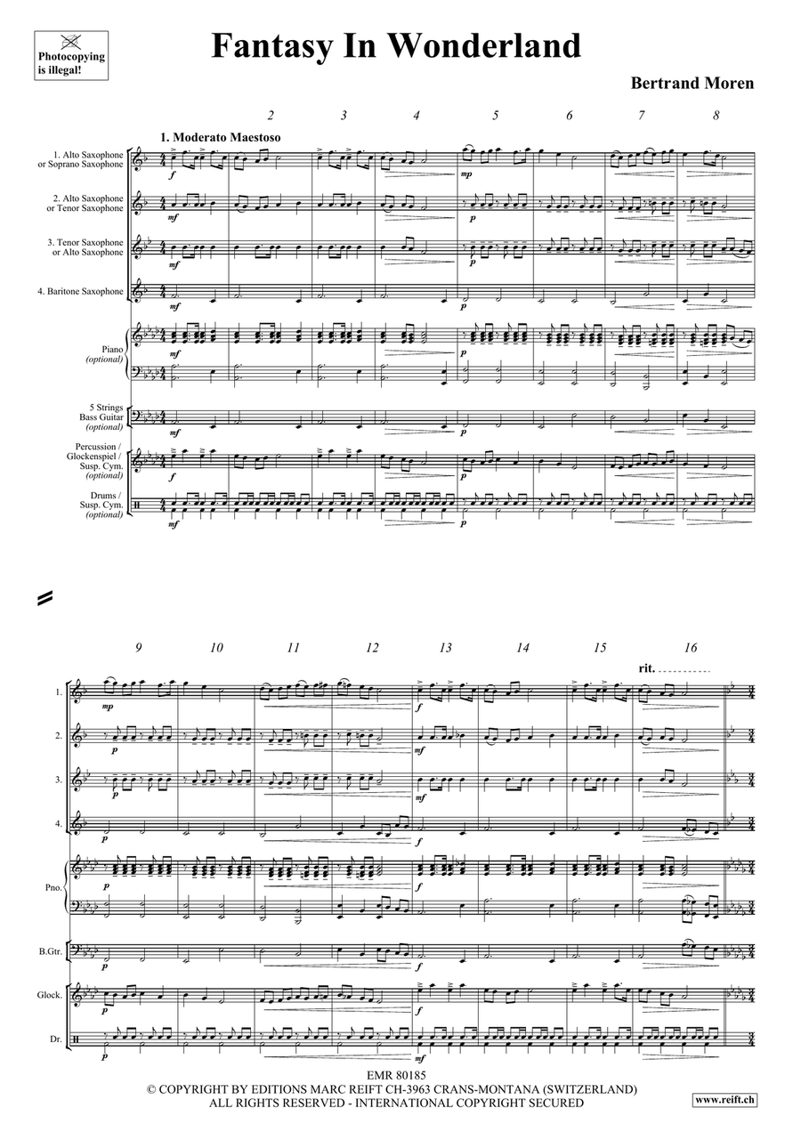 Fantasy In Wonderland Fantasy In Wonderland Saxophone Quartet scores gallery preview page 4