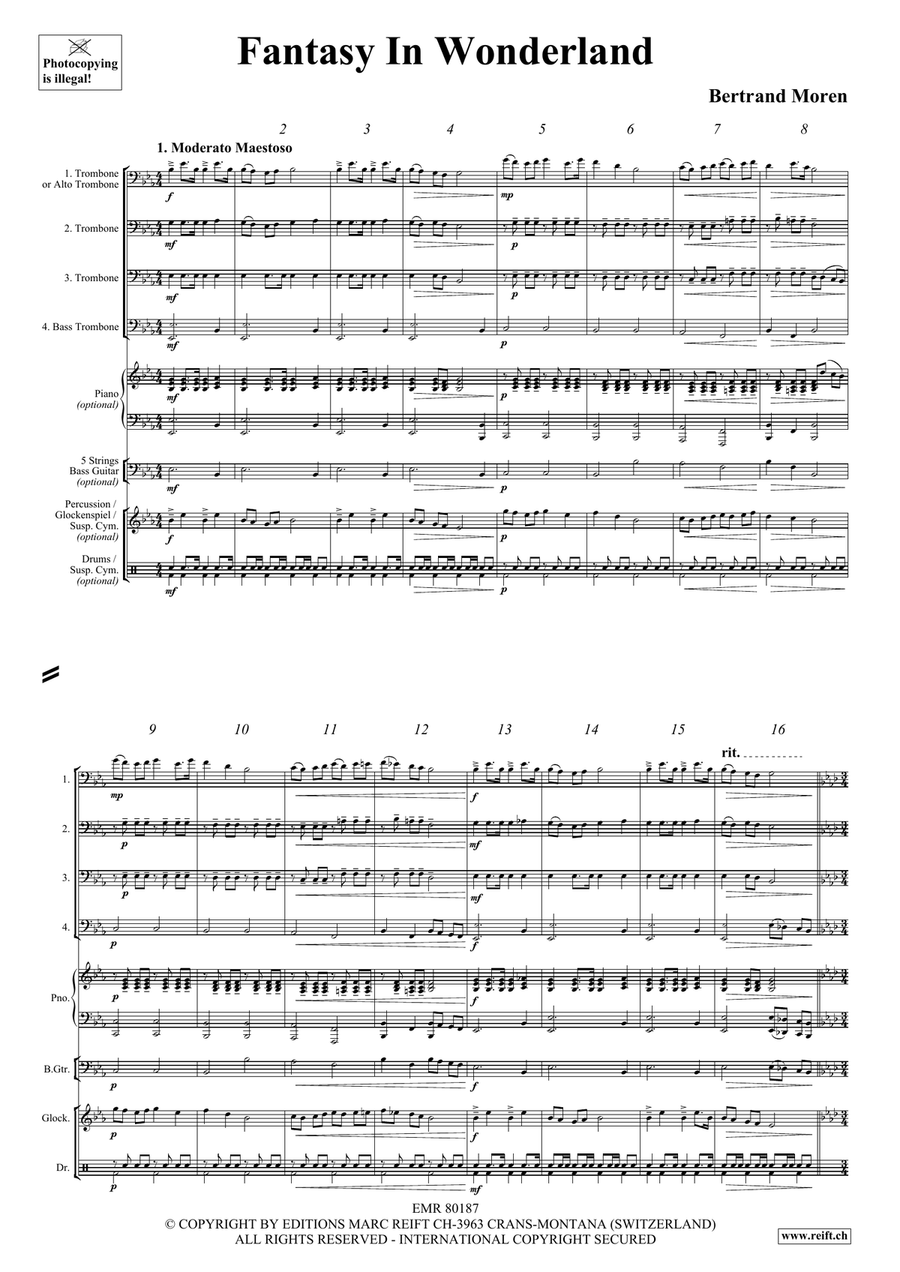 Fantasy In Wonderland Fantasy In Wonderland Trombone Quartet scores gallery preview page 4