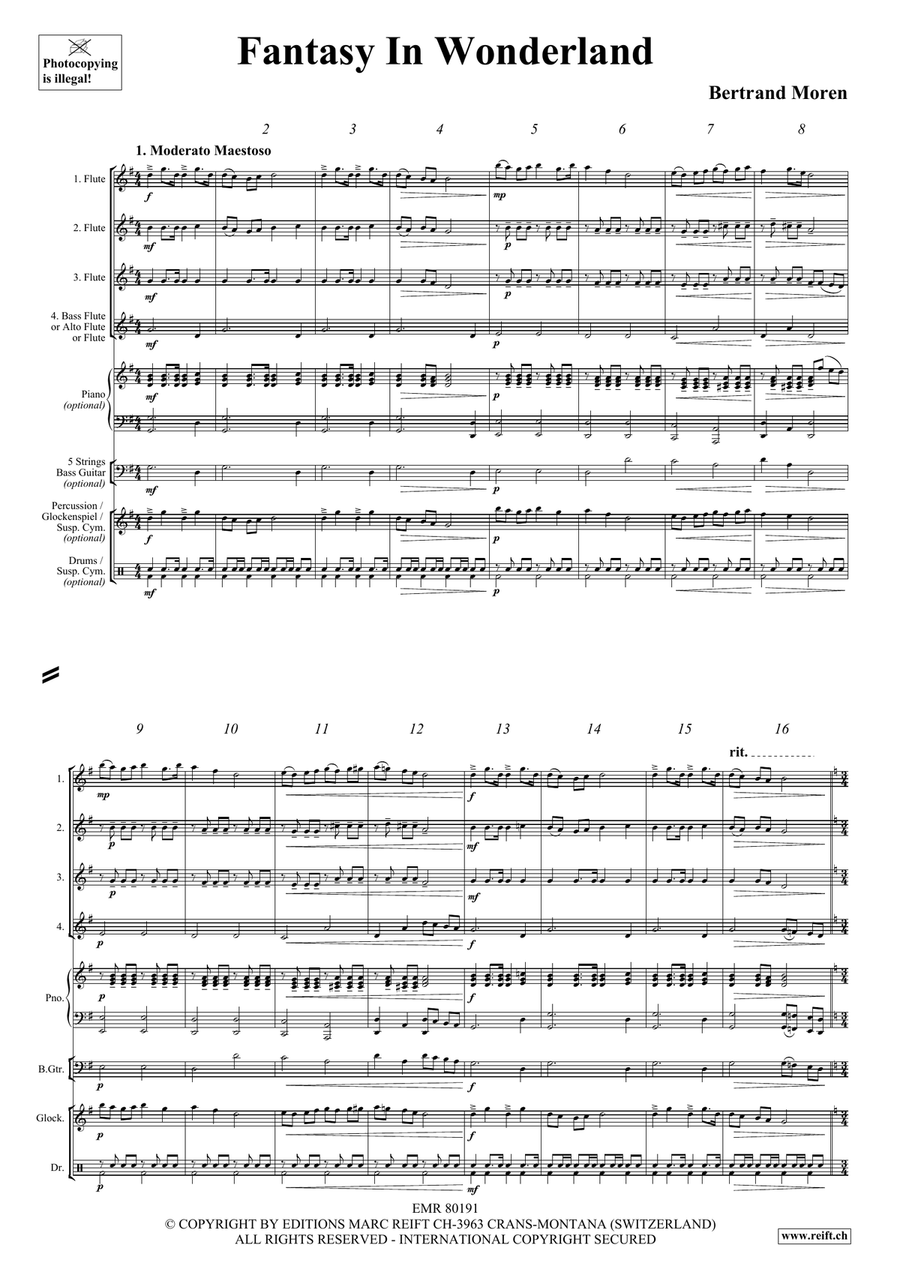 Fantasy In Wonderland Fantasy In Wonderland Flute Quartet scores gallery preview page 4