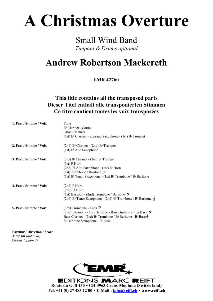 A Christmas Overture A Christmas Overture Concert Band scores gallery preview page 2