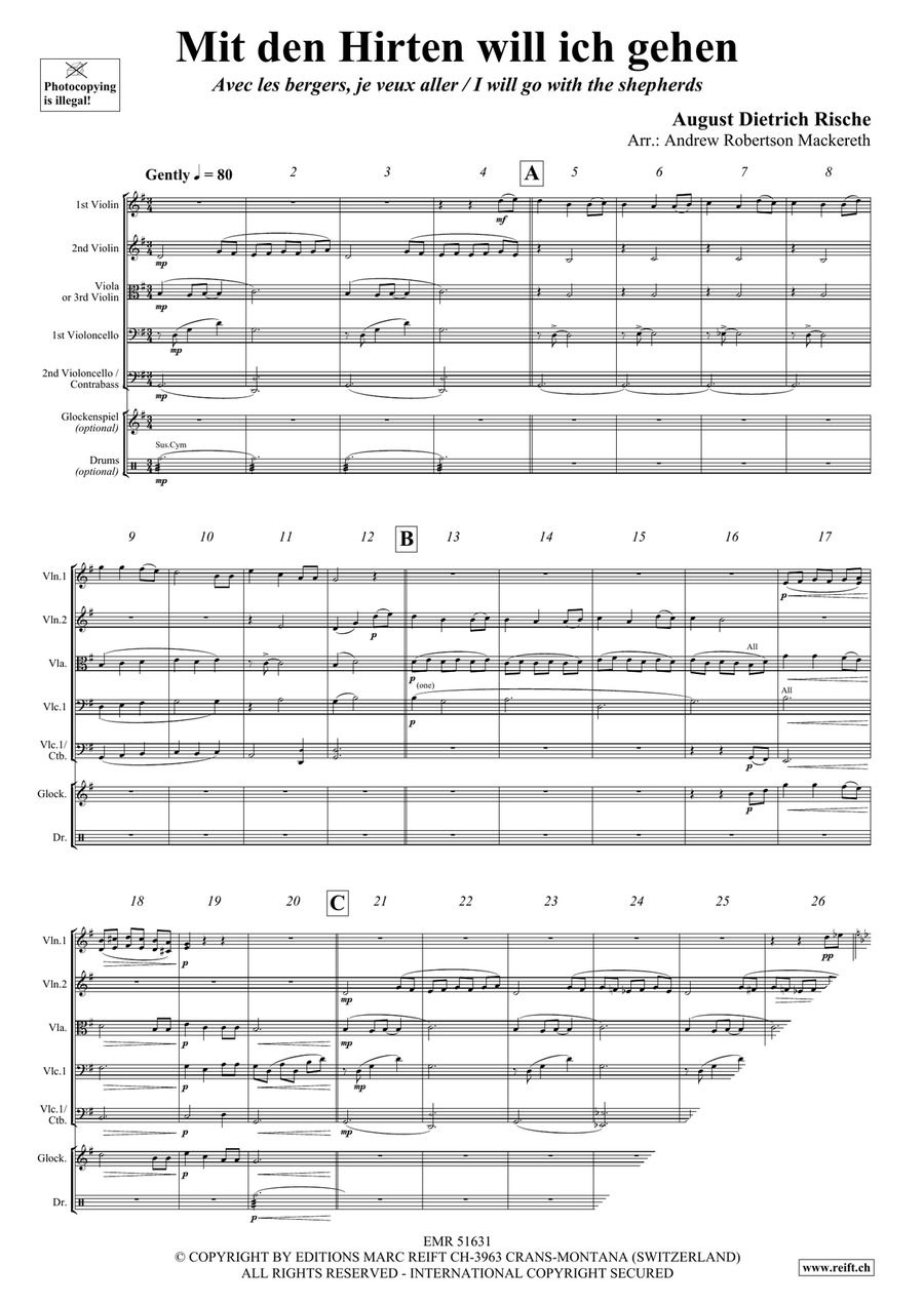Mit den Hirten will ich gehen String Orchestra scores gallery preview page 3