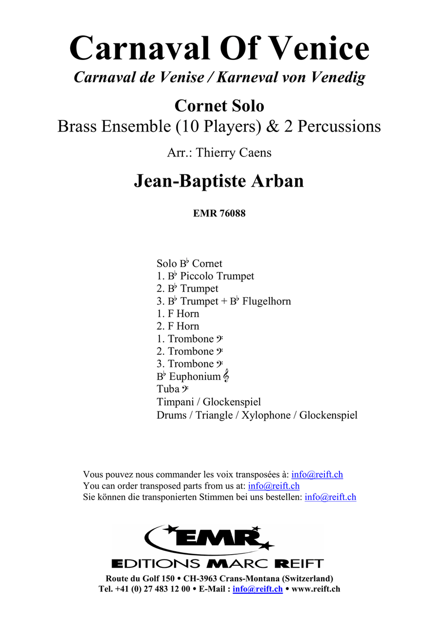 Carnaval Of Venice Carnaval Of Venice Cornet scores gallery preview page 2
