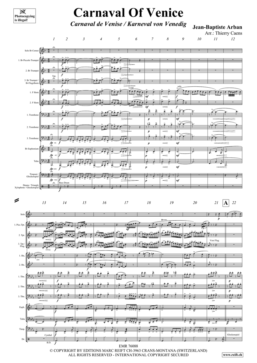 Carnaval Of Venice Carnaval Of Venice Cornet scores gallery preview page 3