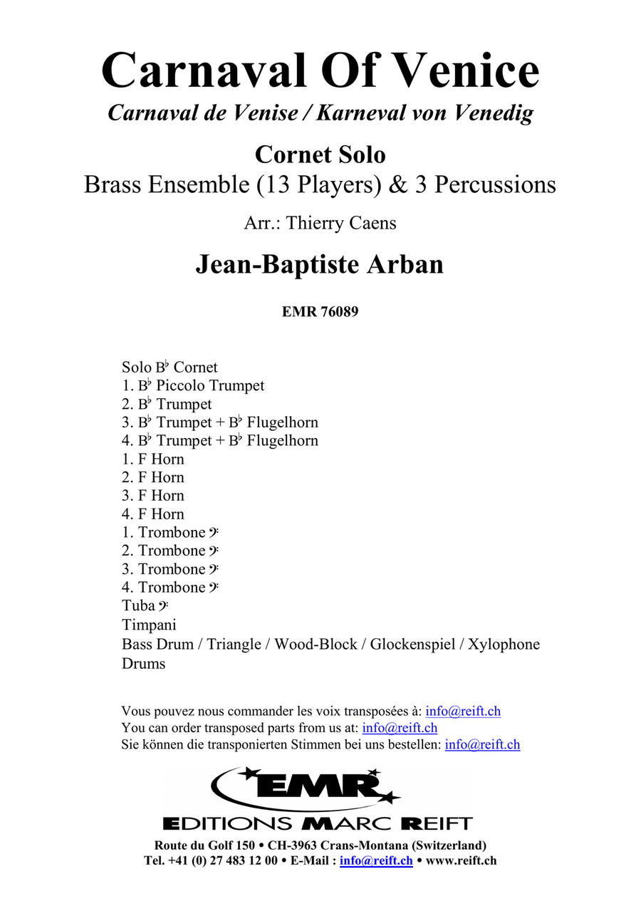Carnaval Of Venice Carnaval Of Venice Cornet scores gallery preview page 2