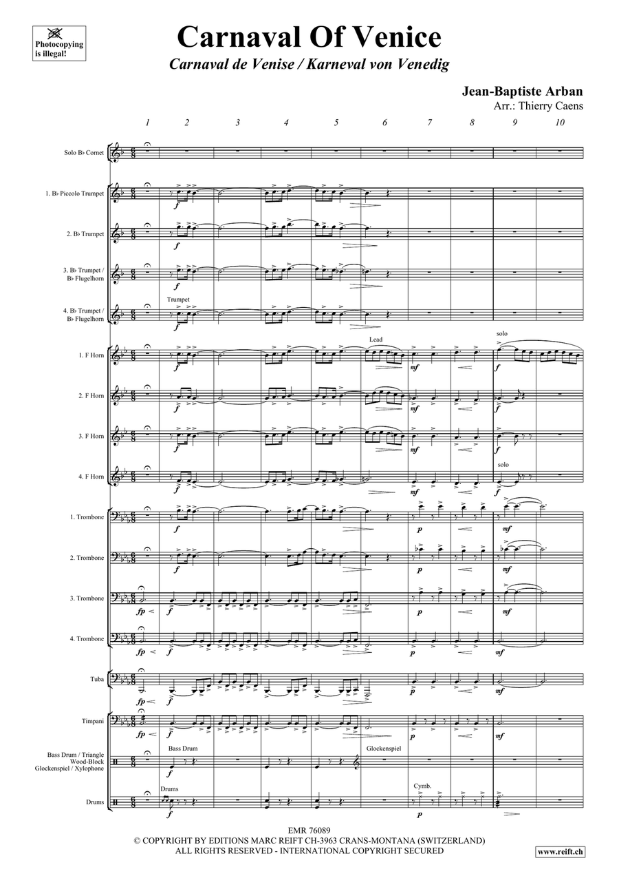 Carnaval Of Venice Carnaval Of Venice Cornet scores gallery preview page 3