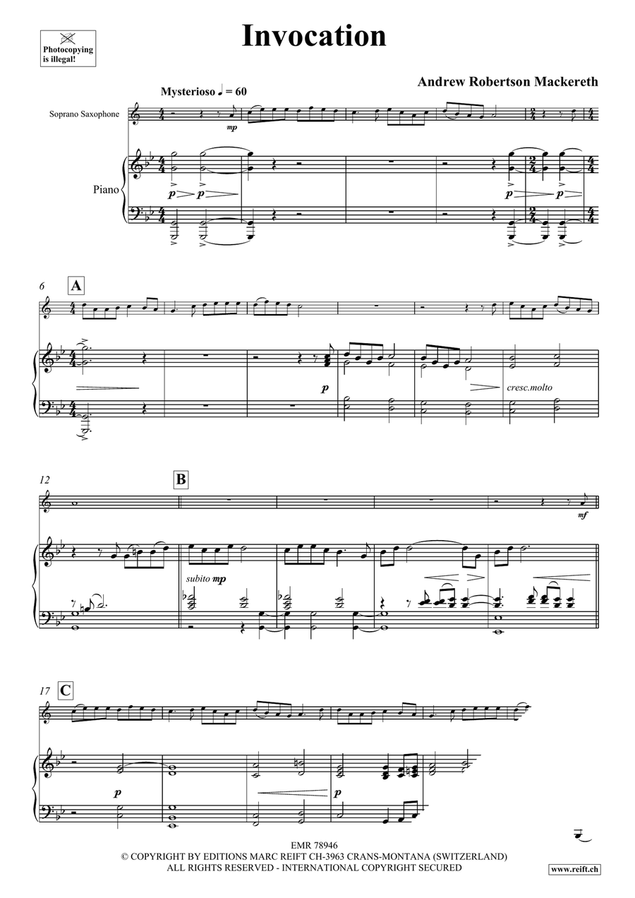 Invocation Invocation Soprano Saxophone scores gallery preview page 4