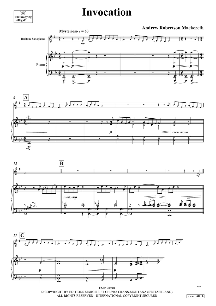 Invocation Invocation Baritone Saxophone scores gallery preview page 4
