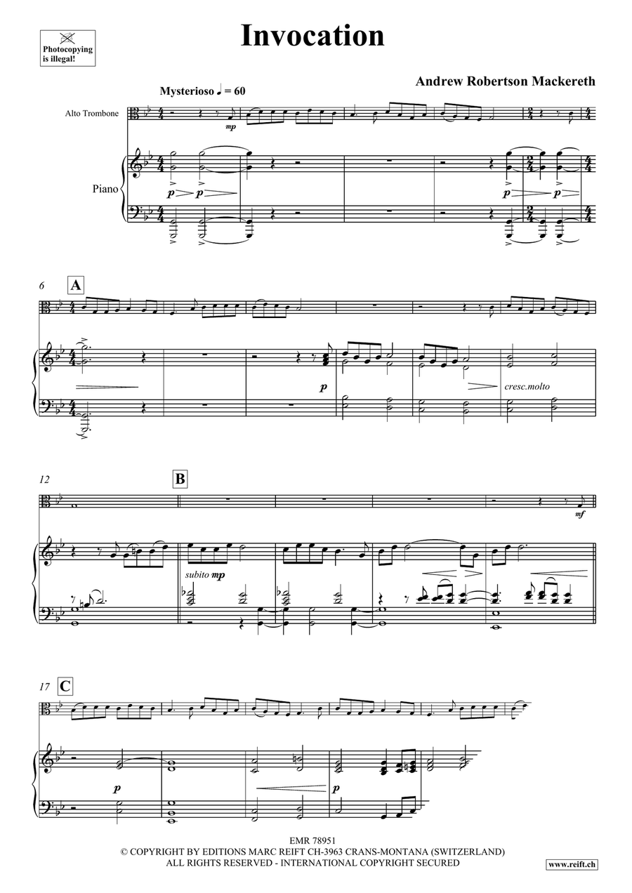 Invocation Invocation Piano Accompaniment scores gallery preview page 4