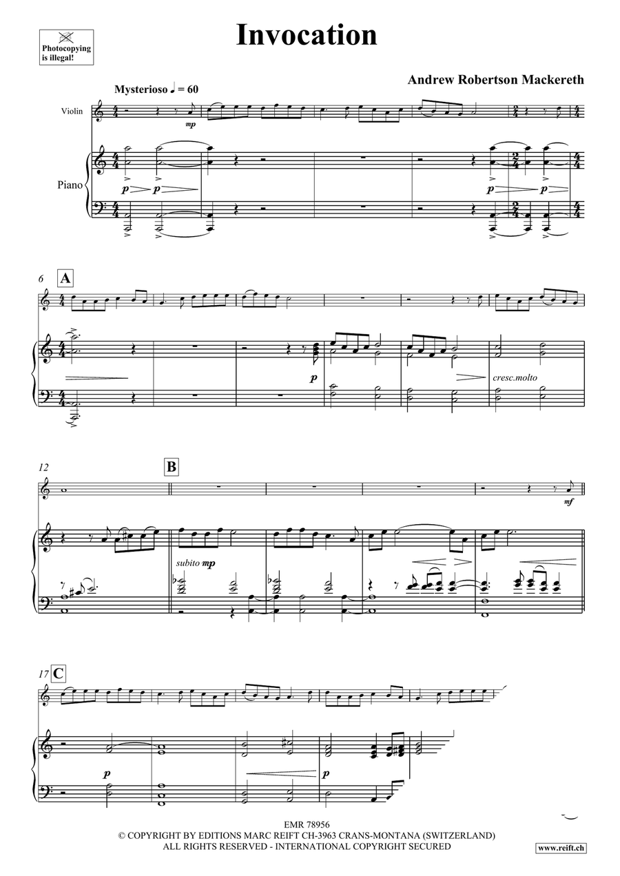 Invocation Invocation Violin Solo scores gallery preview page 4