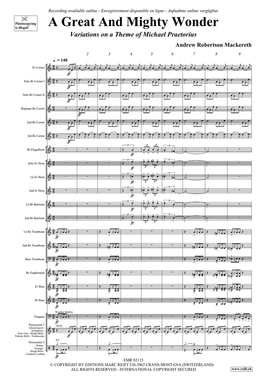 A Great And Mighty Wonder Brass Band scores gallery preview page 4