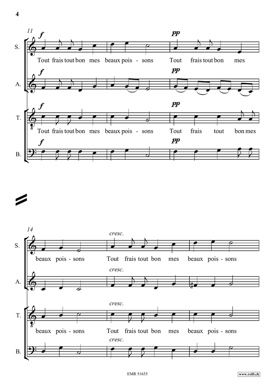 Marché aux Poissons Marché aux Poissons Mixed Choir scores gallery preview page 5