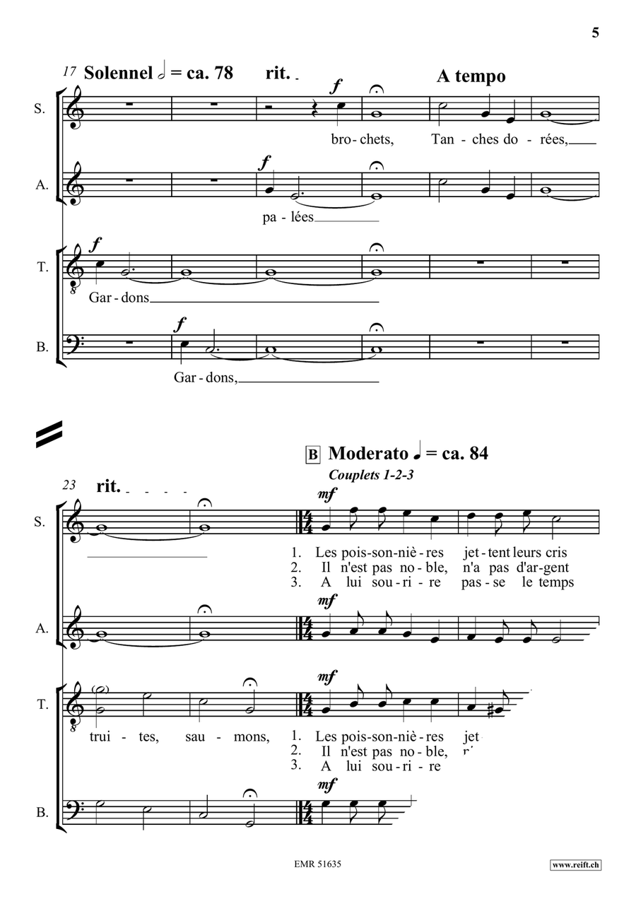 Marché aux Poissons Marché aux Poissons Mixed Choir scores gallery preview page 6