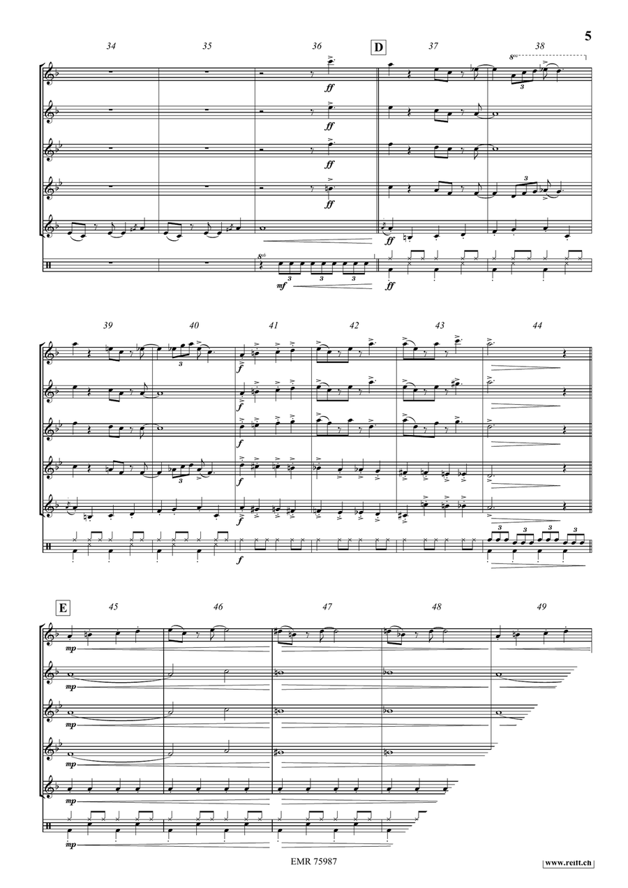 Swinging In The Hall Of The Mountain King Saxophone Quintet scores gallery preview page 6
