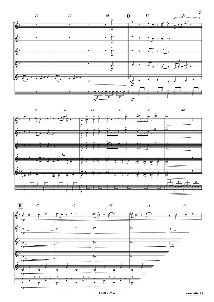 Swinging In The Hall Of The Mountain King Clarinet Quintet scores gallery preview page 6