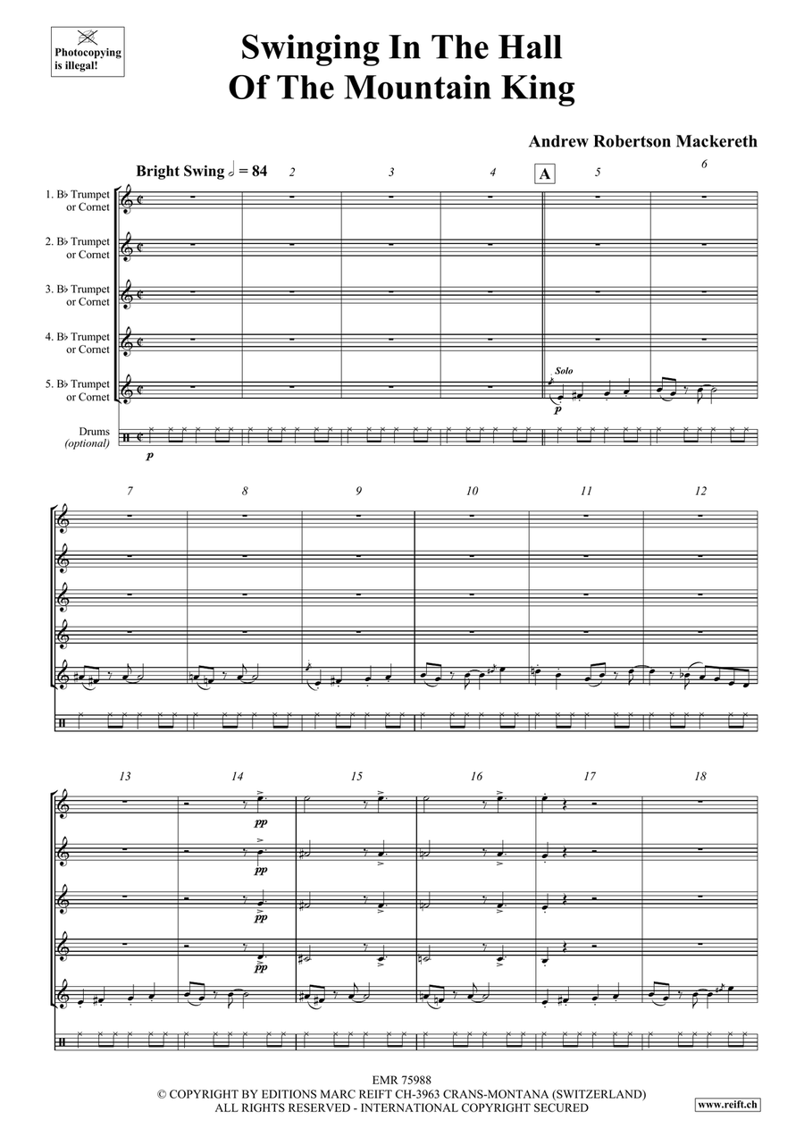 Swinging In The Hall Of The Mountain King Cornet scores gallery preview page 4