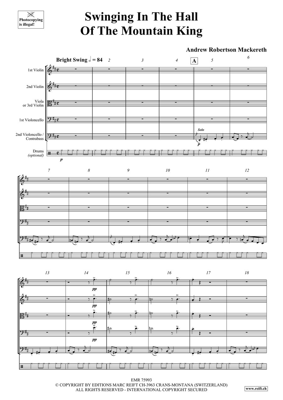 Swinging In The Hall Of The Mountain King String Orchestra scores gallery preview page 4