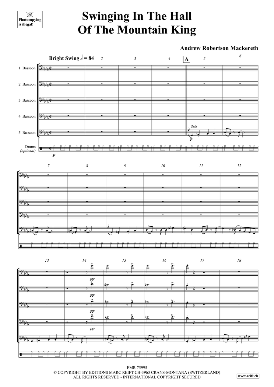 Swinging In The Hall Of The Mountain King Bassoon scores gallery preview page 4