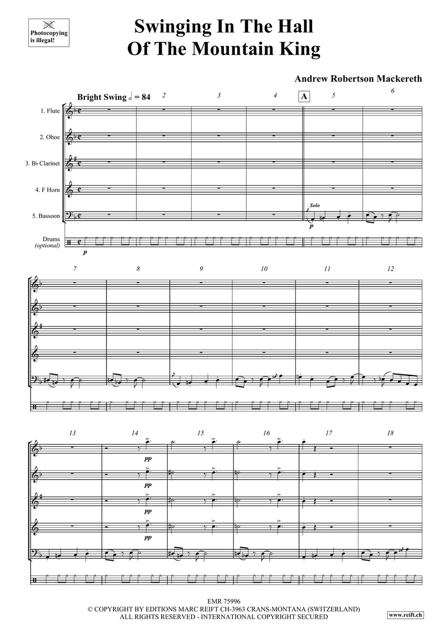 Swinging In The Hall Of The Mountain King Woodwind Quintet scores gallery preview page 4