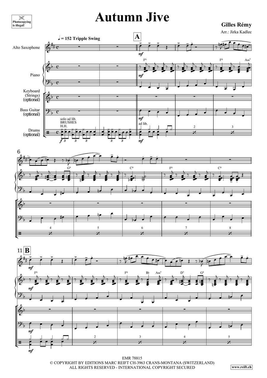 Autumn Jive Autumn Jive Alto Saxophone scores gallery preview page 4