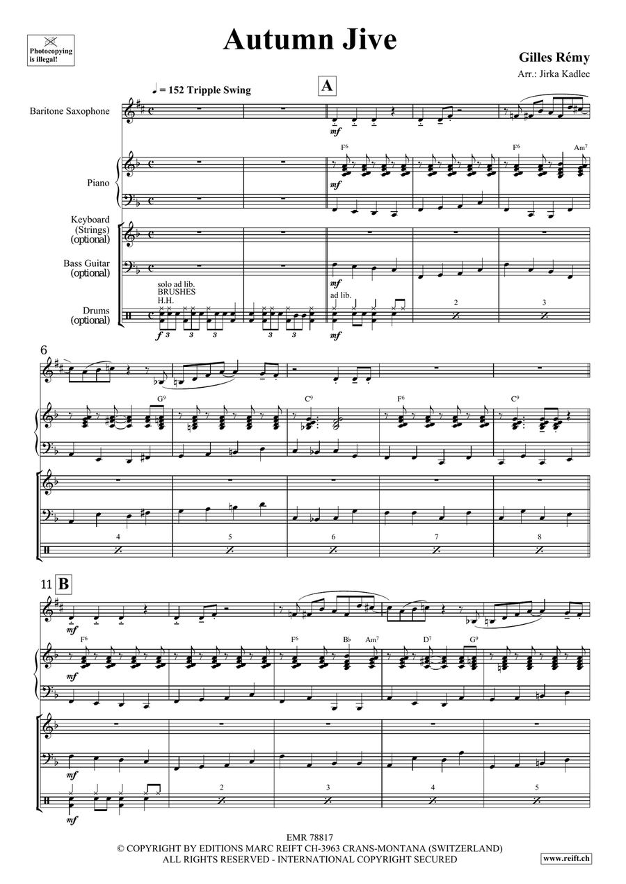 Autumn Jive Autumn Jive Baritone Saxophone scores gallery preview page 4