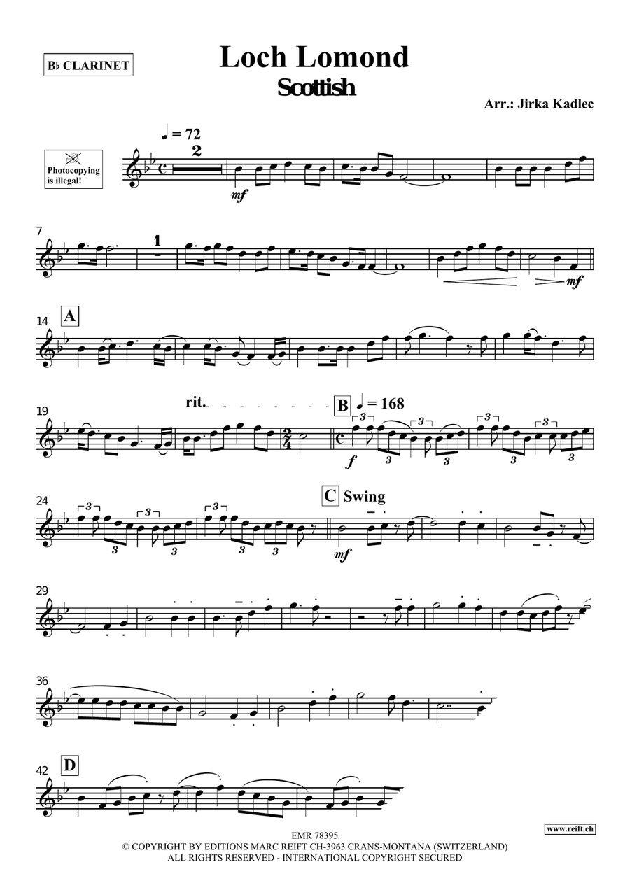 Loch Lomond Loch Lomond Clarinet Solo scores gallery preview page 3