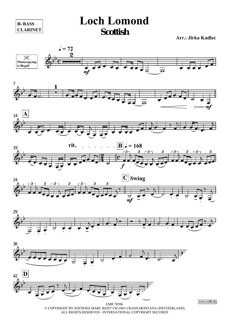 Loch Lomond Loch Lomond Bass Clarinet scores gallery preview page 3