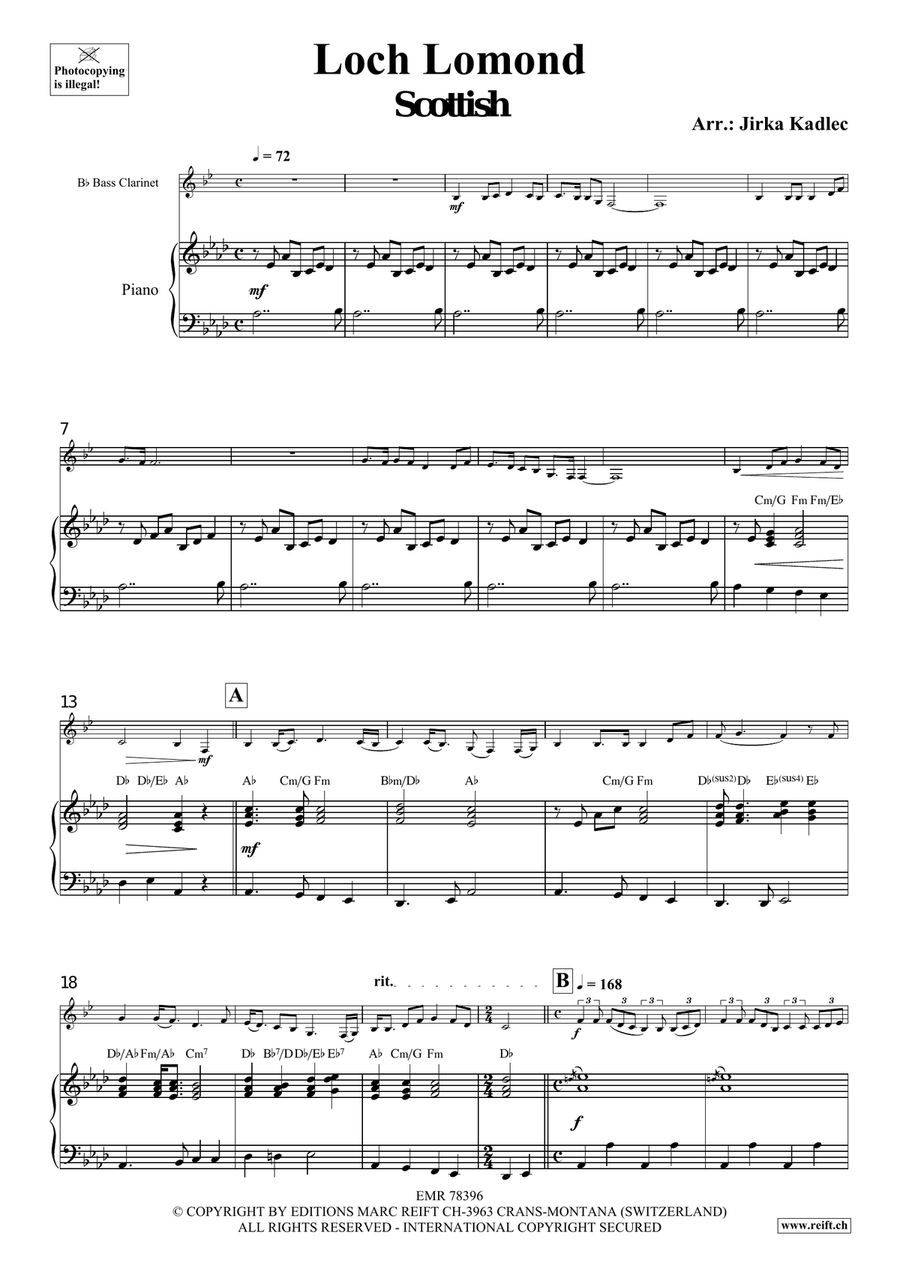 Loch Lomond Loch Lomond Bass Clarinet scores gallery preview page 4