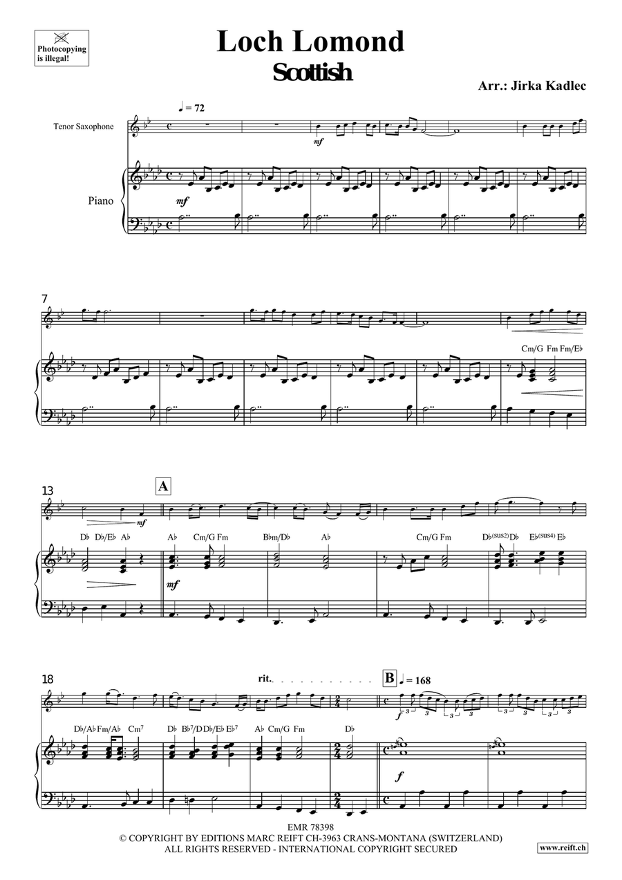 Loch Lomond Loch Lomond Tenor Saxophone scores gallery preview page 4
