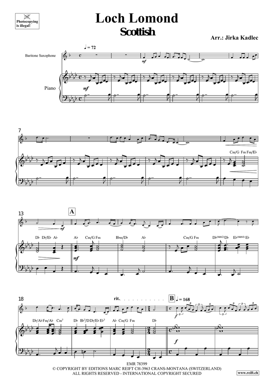 Loch Lomond Loch Lomond Baritone Saxophone scores gallery preview page 4