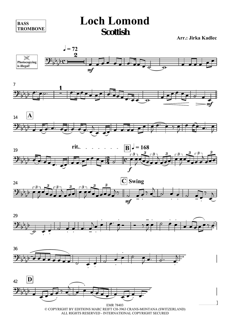 Loch Lomond Loch Lomond Bass Trombone scores gallery preview page 3
