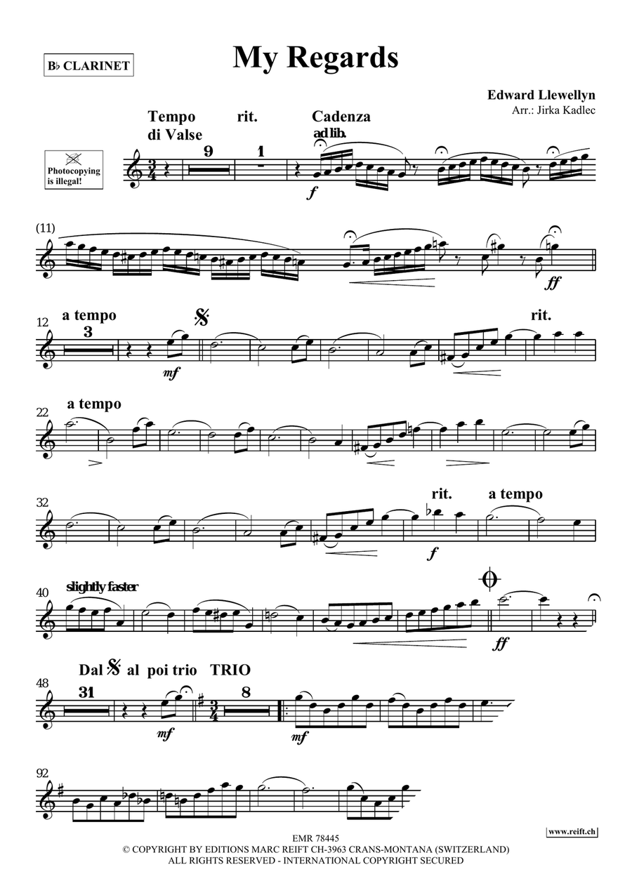 My Regards My Regards Clarinet Solo scores gallery preview page 3