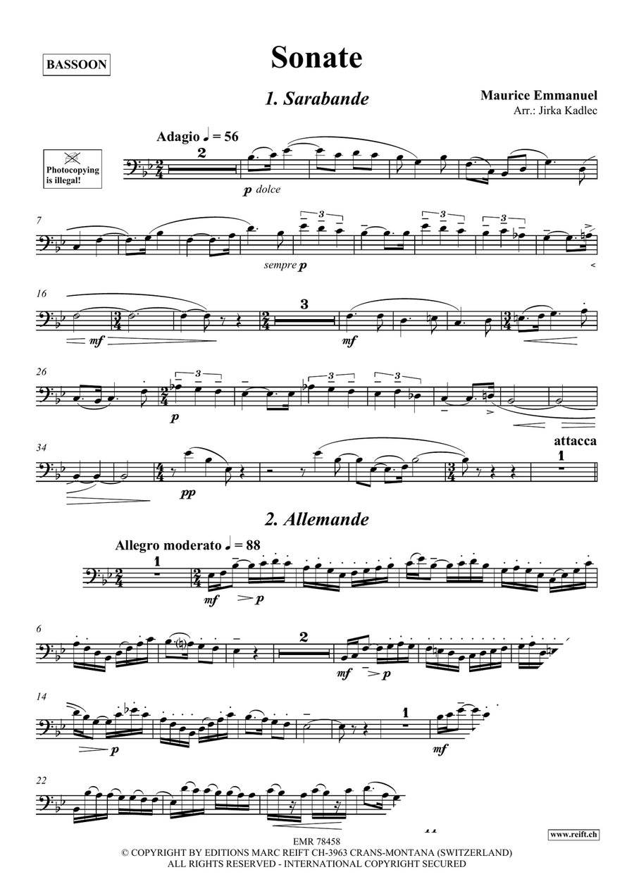 Sonate Sonate Bassoon Solo scores gallery preview page 3