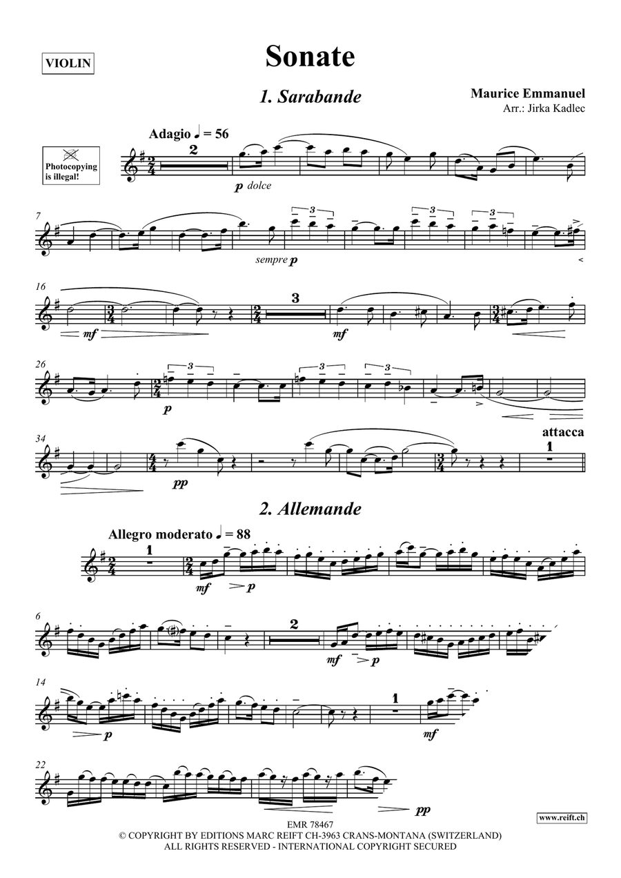 Sonate Sonate Violin Solo scores gallery preview page 3