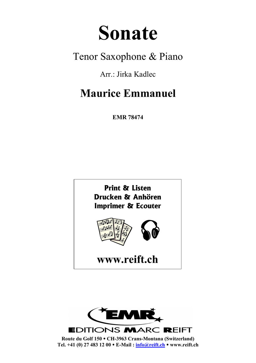 Sonate Sonate Tenor Saxophone scores gallery preview page 2