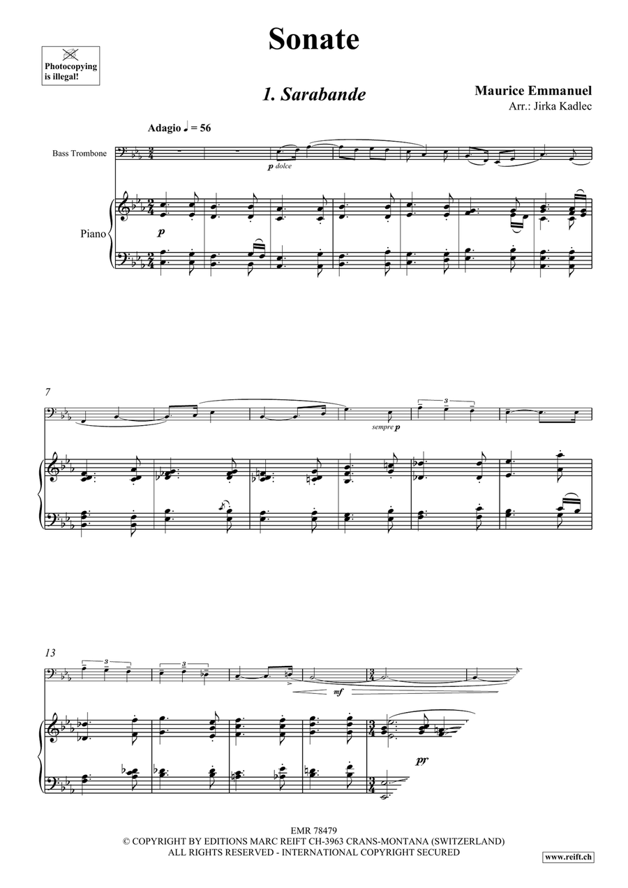 Sonate Sonate Bass Trombone scores gallery preview page 4