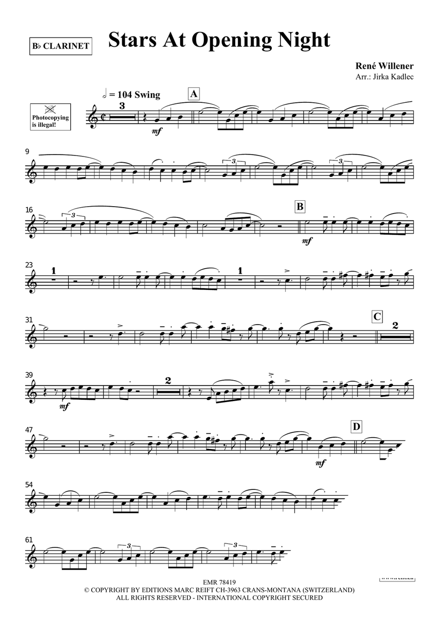 Stars At Opening Night Stars At Opening Night Clarinet Solo scores gallery preview page 4