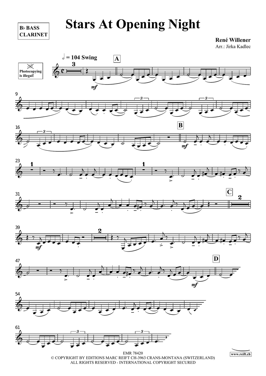 Stars At Opening Night Stars At Opening Night Bass Clarinet scores gallery preview page 4