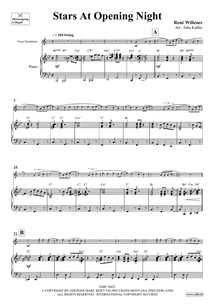 Stars At Opening Night Stars At Opening Night Tenor Saxophone scores gallery preview page 5