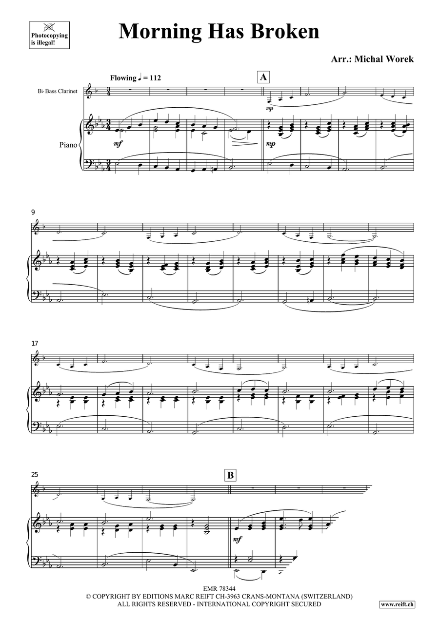 Morning Has Broken Morning Has Broken Bass Clarinet scores gallery preview page 3