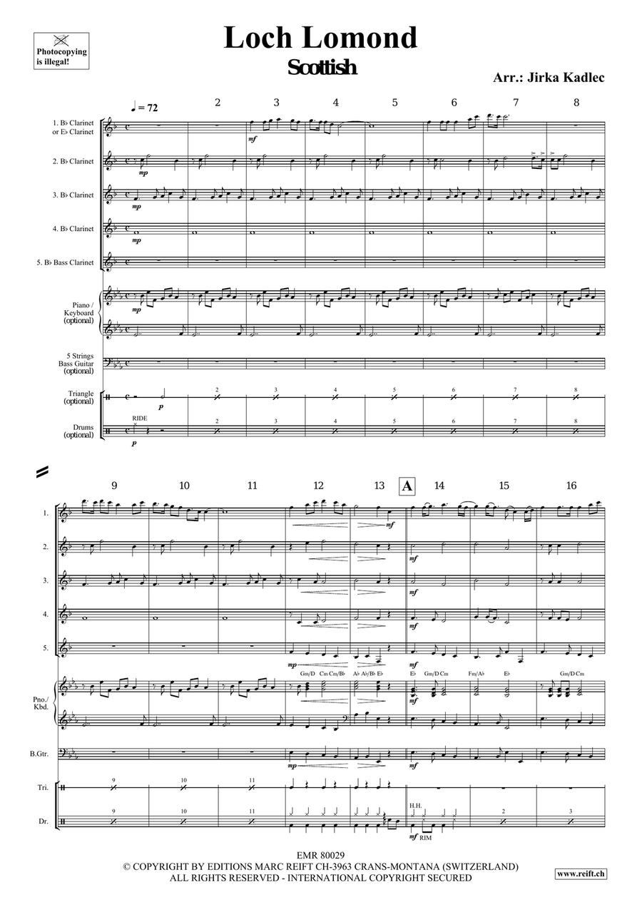 Loch Lomond Loch Lomond Clarinet Quintet scores gallery preview page 3