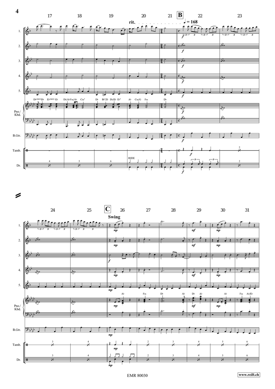 Loch Lomond Loch Lomond Saxophone Quintet scores gallery preview page 4