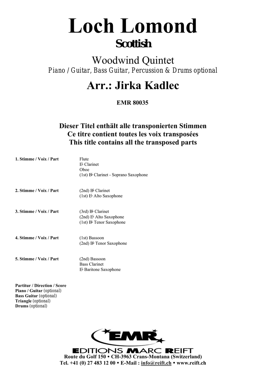 Loch Lomond Loch Lomond Woodwind Quintet scores gallery preview page 2