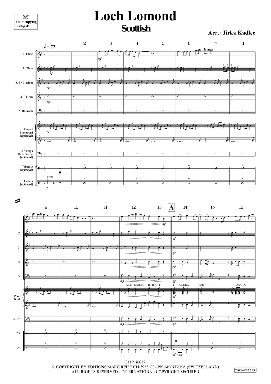 Loch Lomond Loch Lomond Woodwind Quintet scores gallery preview page 3