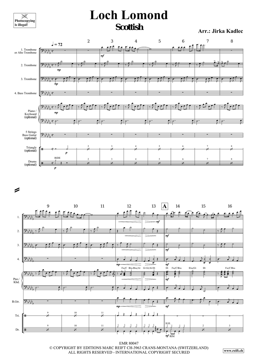 Loch Lomond Loch Lomond Trombone Quartet scores gallery preview page 3