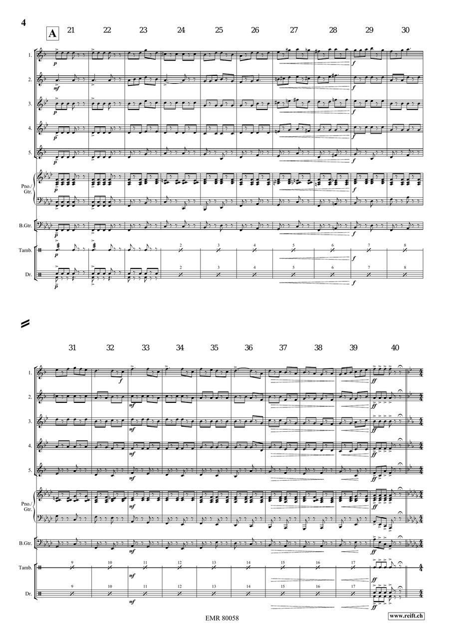 La Casa Della Pasta La Casa Della Pasta Saxophone Quintet scores gallery preview page 5