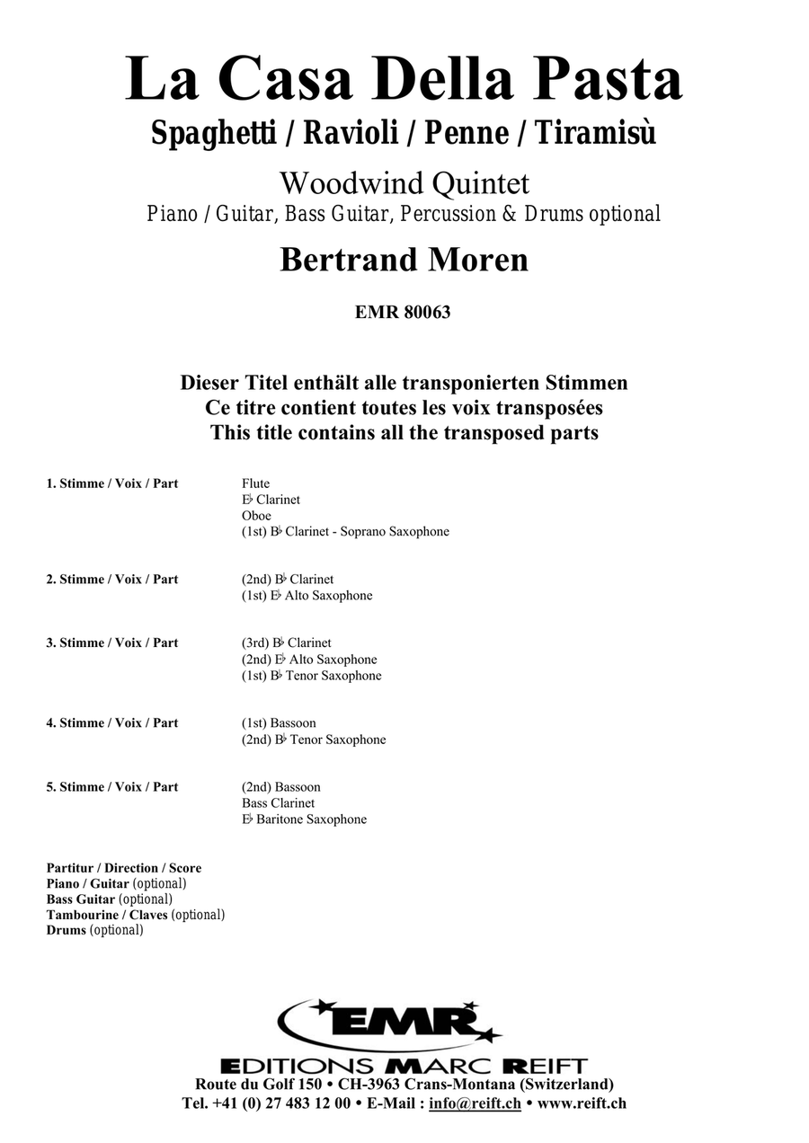 La Casa Della Pasta Woodwind Quintet scores gallery preview page 2