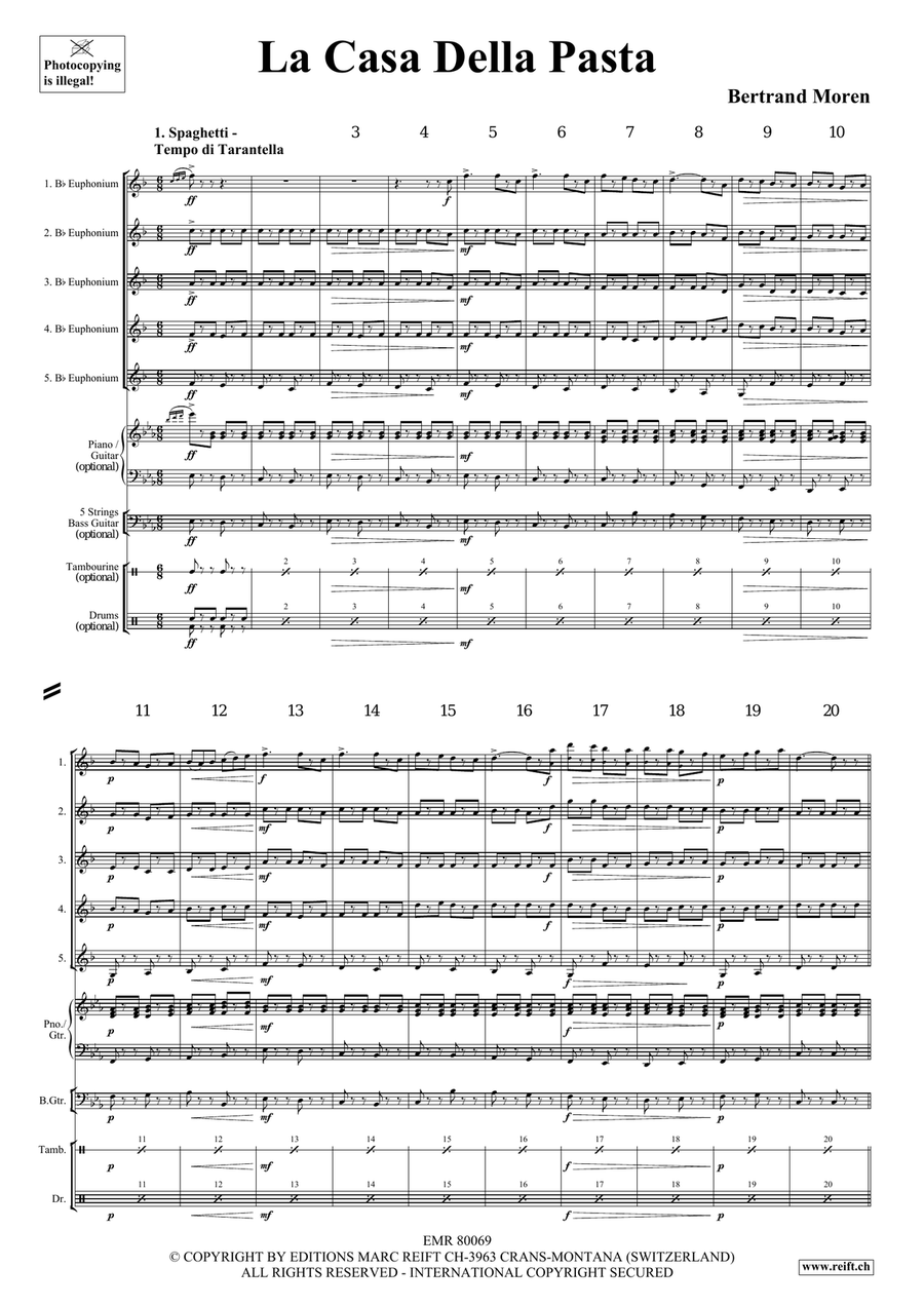 La Casa Della Pasta La Casa Della Pasta Euphonium Quintet scores gallery preview page 4