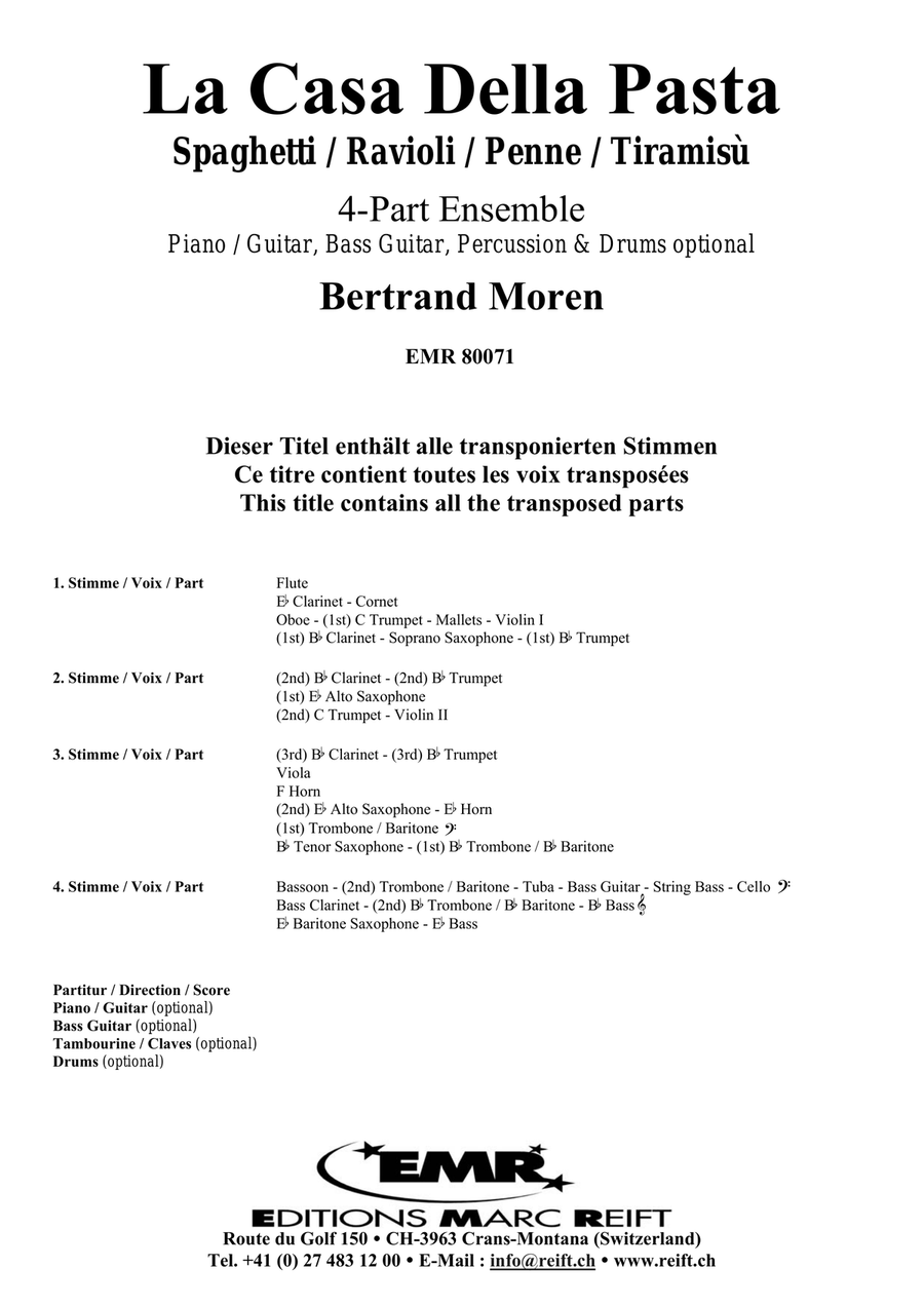 La Casa Della Pasta Score scores gallery preview page 2