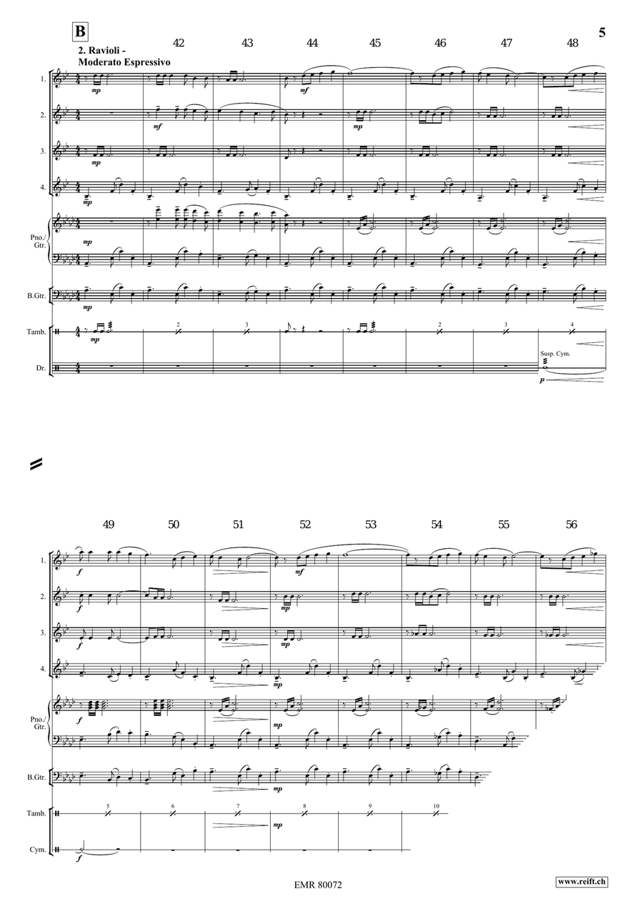 La Casa Della Pasta La Casa Della Pasta Clarinet Quartet scores gallery preview page 6