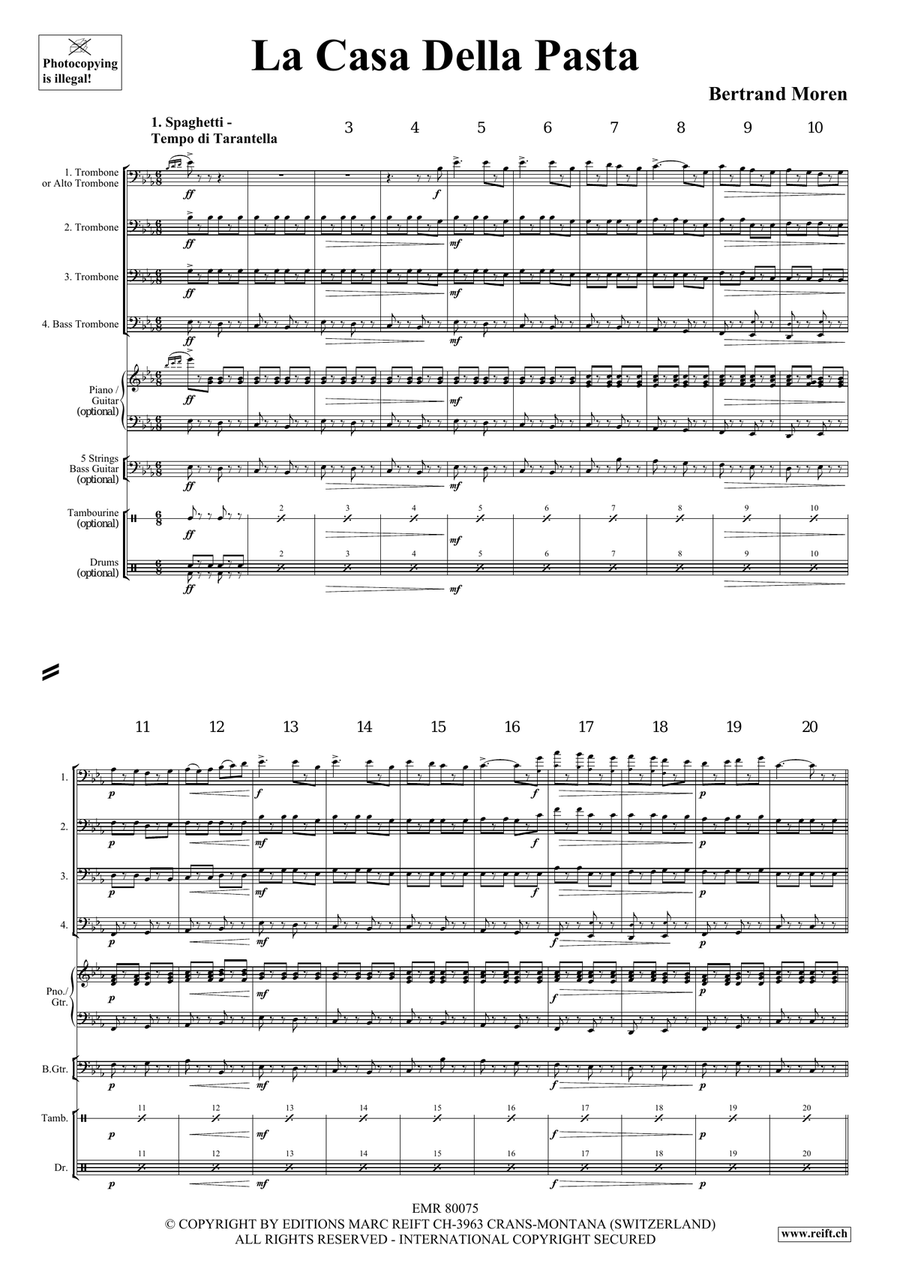 La Casa Della Pasta La Casa Della Pasta Trombone Quartet scores gallery preview page 4